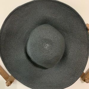J Crew Oversized Black Beach Hat